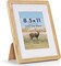 8.5 by 11 Picture Frame - Solid Oak Wood 8.5x11 Fram, 8 1/2 x 11 For 6x8, Tabletop and Wall Display, Hanging Hardware Included